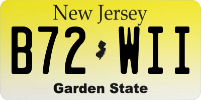 NJ license plate B72WII