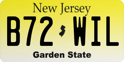 NJ license plate B72WIL