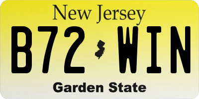 NJ license plate B72WIN