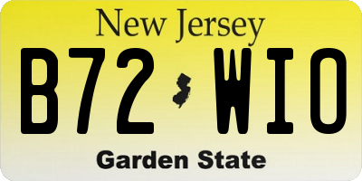 NJ license plate B72WIO