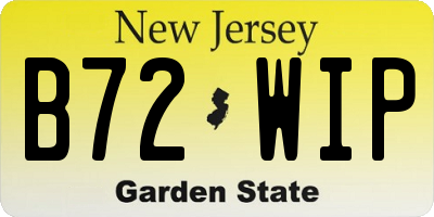NJ license plate B72WIP