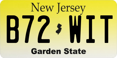 NJ license plate B72WIT