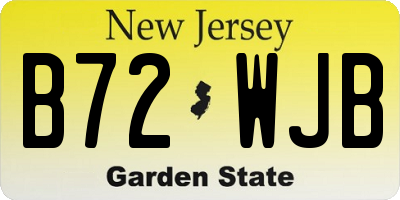 NJ license plate B72WJB