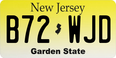 NJ license plate B72WJD