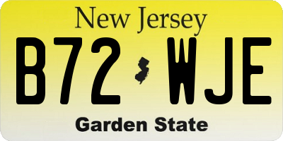 NJ license plate B72WJE