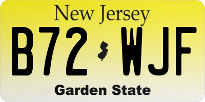 NJ license plate B72WJF