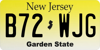 NJ license plate B72WJG
