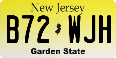 NJ license plate B72WJH
