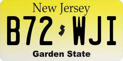 NJ license plate B72WJI