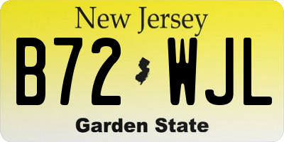 NJ license plate B72WJL