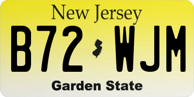 NJ license plate B72WJM