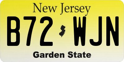 NJ license plate B72WJN