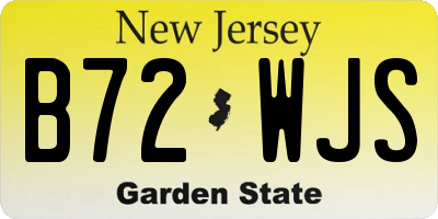 NJ license plate B72WJS