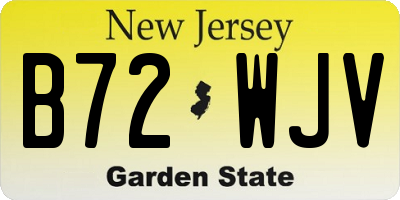 NJ license plate B72WJV