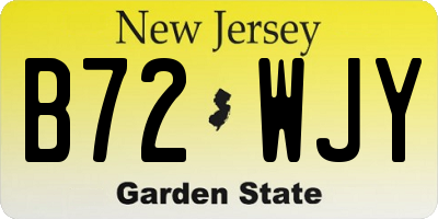 NJ license plate B72WJY