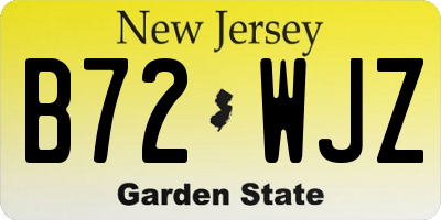 NJ license plate B72WJZ