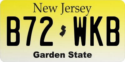NJ license plate B72WKB