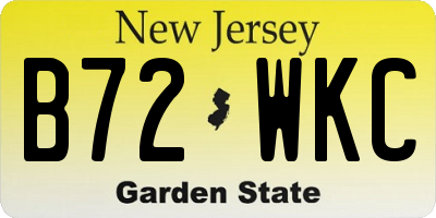 NJ license plate B72WKC
