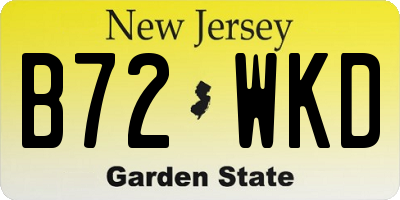 NJ license plate B72WKD