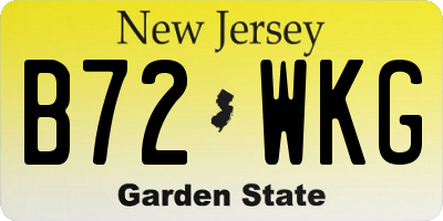 NJ license plate B72WKG