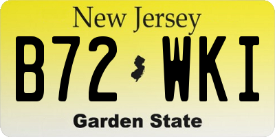 NJ license plate B72WKI