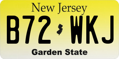 NJ license plate B72WKJ