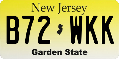 NJ license plate B72WKK