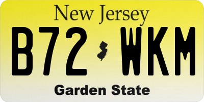 NJ license plate B72WKM