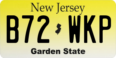 NJ license plate B72WKP