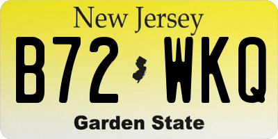 NJ license plate B72WKQ