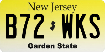 NJ license plate B72WKS