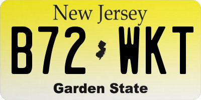 NJ license plate B72WKT
