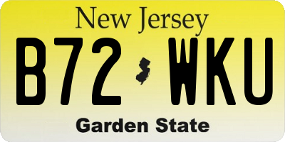 NJ license plate B72WKU