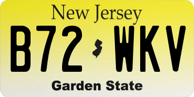 NJ license plate B72WKV