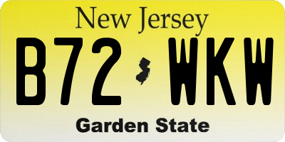 NJ license plate B72WKW