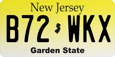 NJ license plate B72WKX