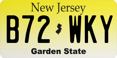 NJ license plate B72WKY