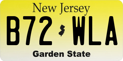 NJ license plate B72WLA