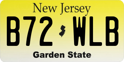 NJ license plate B72WLB