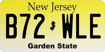 NJ license plate B72WLE