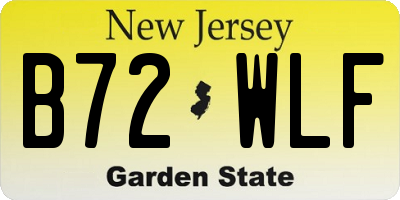 NJ license plate B72WLF