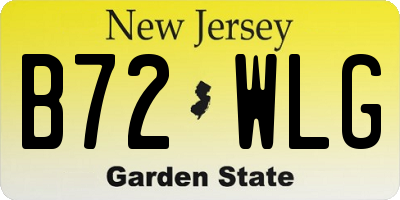 NJ license plate B72WLG