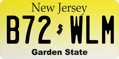 NJ license plate B72WLM
