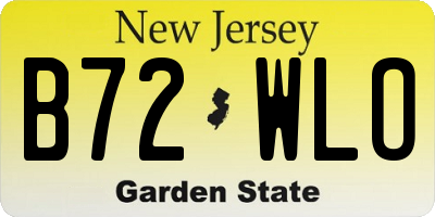 NJ license plate B72WLO