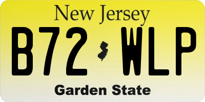 NJ license plate B72WLP