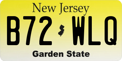 NJ license plate B72WLQ