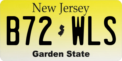 NJ license plate B72WLS