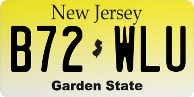 NJ license plate B72WLU
