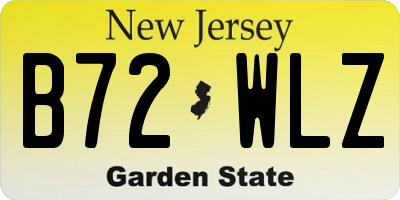 NJ license plate B72WLZ