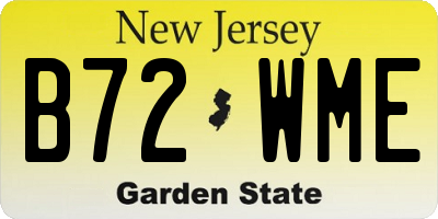 NJ license plate B72WME